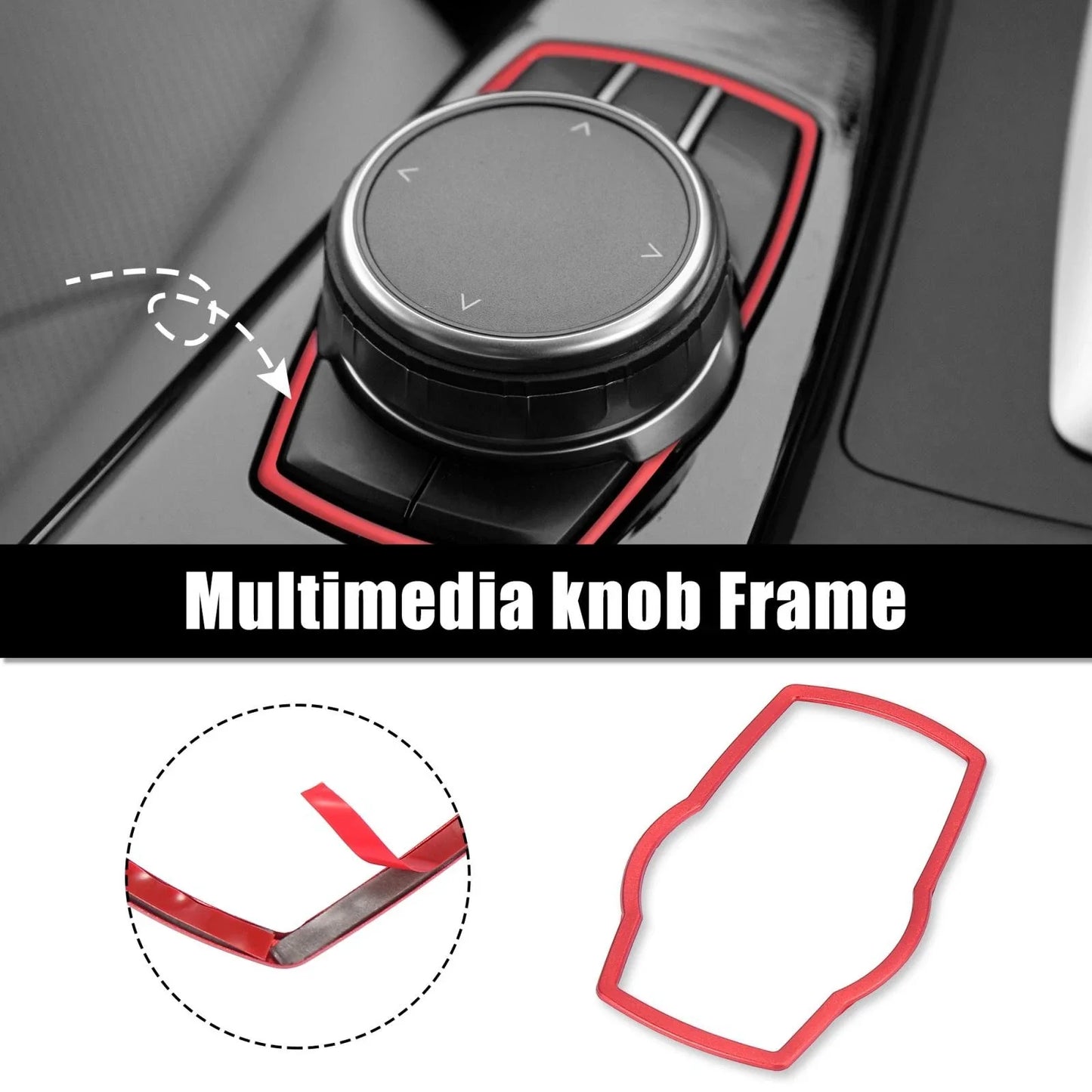 Knob Button Cover Red for BMW 3 Series 5 Series 7 Series