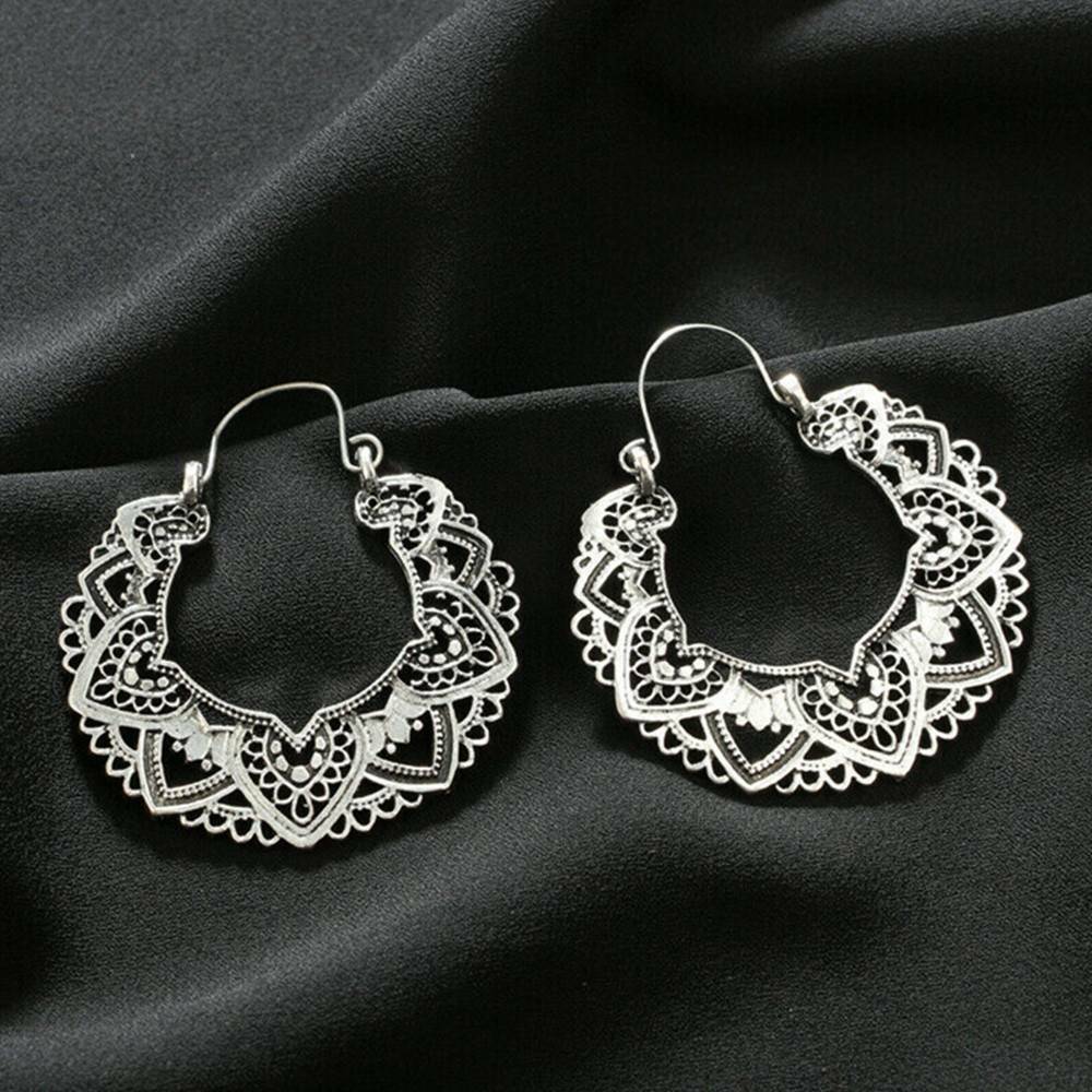 Set of 2 Boho Vintage Style Dangle Drop Hook Earrings for Women