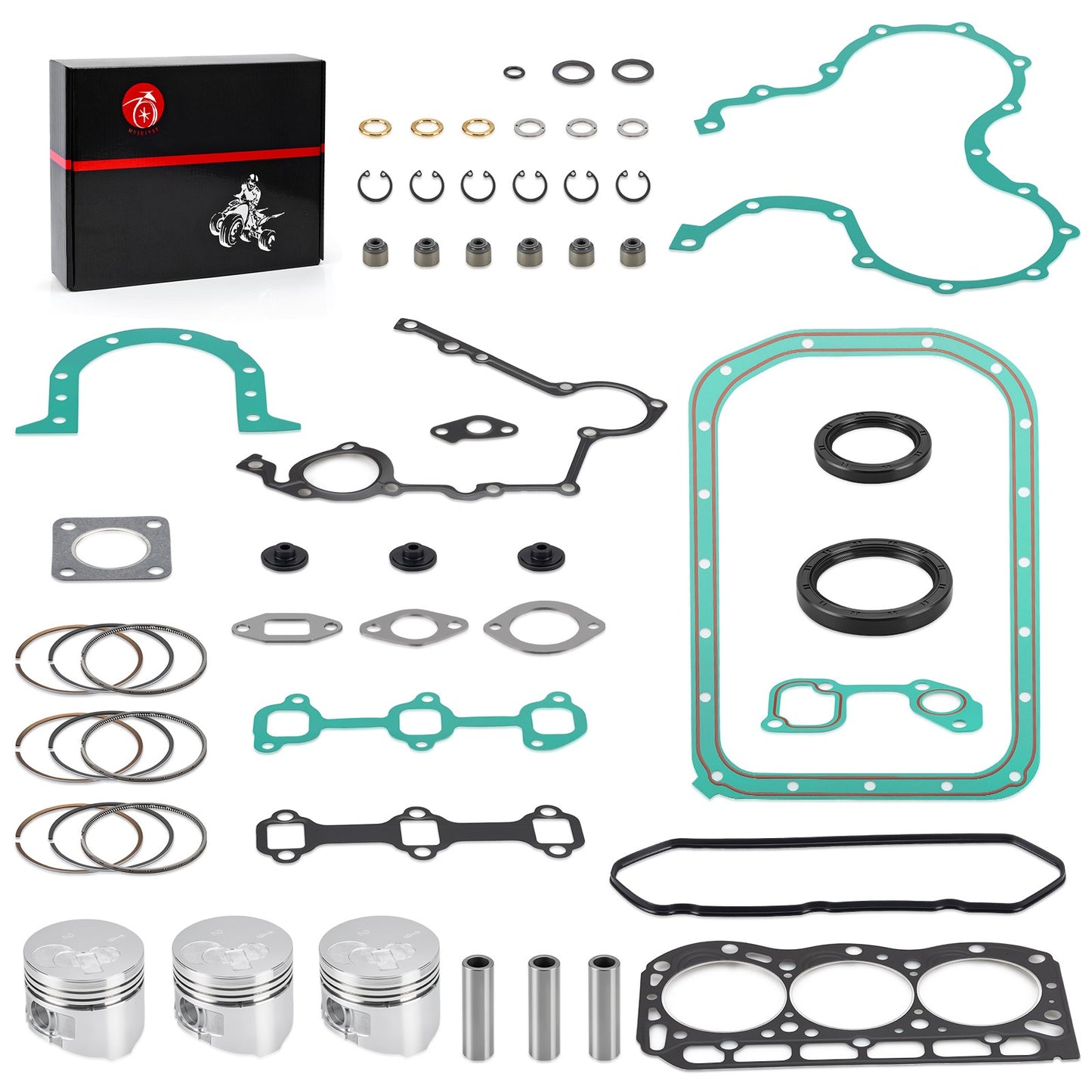 Engine Rebuild Kit with Pistons & Rings for Kawasaki Mule 3010-4010 (Diesel)