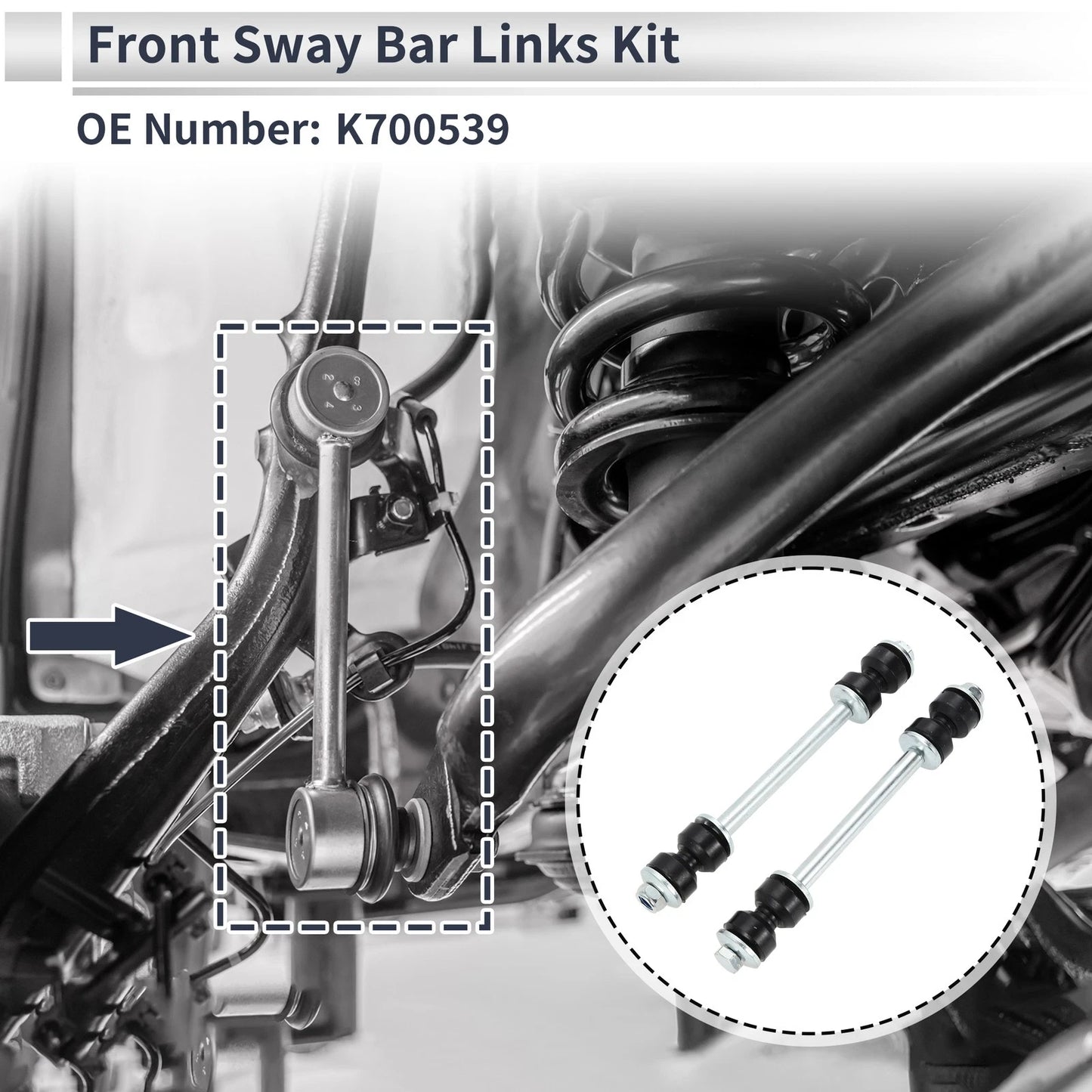 Set of 2 Front Stabilizer Bar Links for Cadillac Escalade (1999–2006) No.K700539