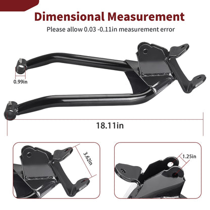 Set of 2 Front Control Arms for Polaris RZR 170 (2009–2021) Black