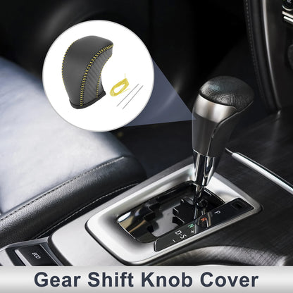 Gear Shift Knob Cover for Toyota Tacoma (2016–2022) Black Carbon Fiber Yellow