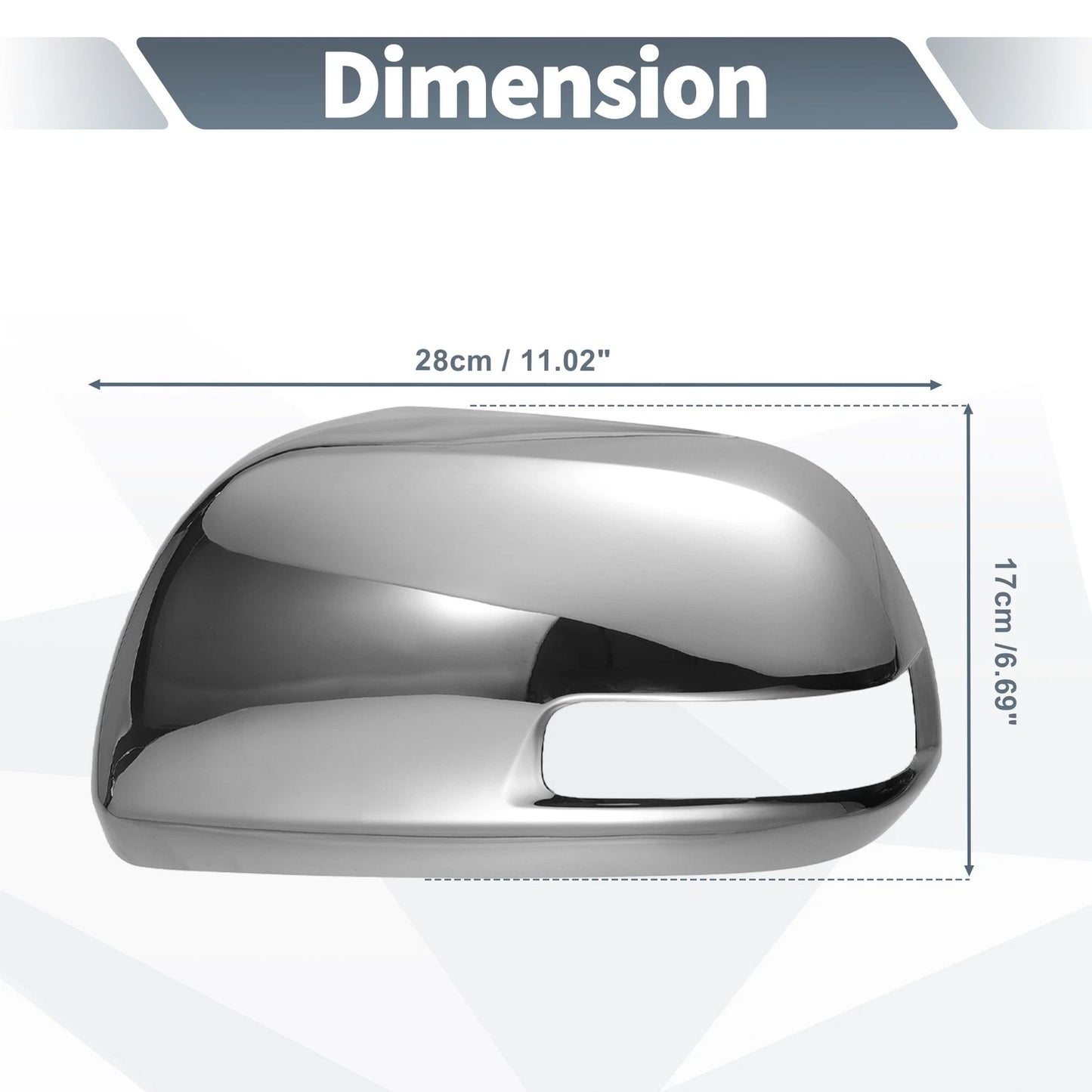 Pair Rearview Mirror Cover Cap Chrome for Toyota Hilux Vigo (2012–2014)