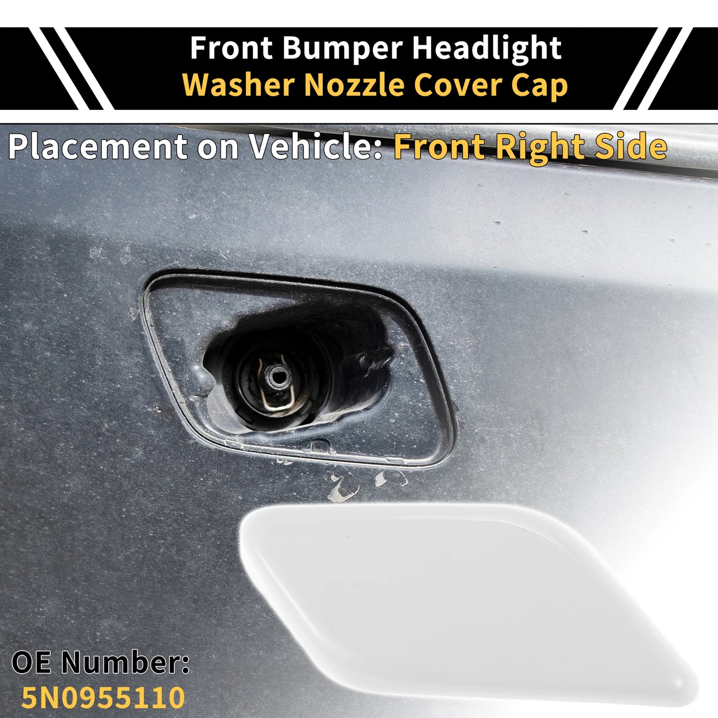 Right Bumper Headlight Washer Nozzle Cover Cap for VW Tiguan (2008–2011)