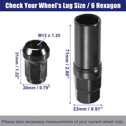 M12x1.25 Car Wheel Hub Lug Nuts 2 x Set for Honda, Chevy, Nissan
