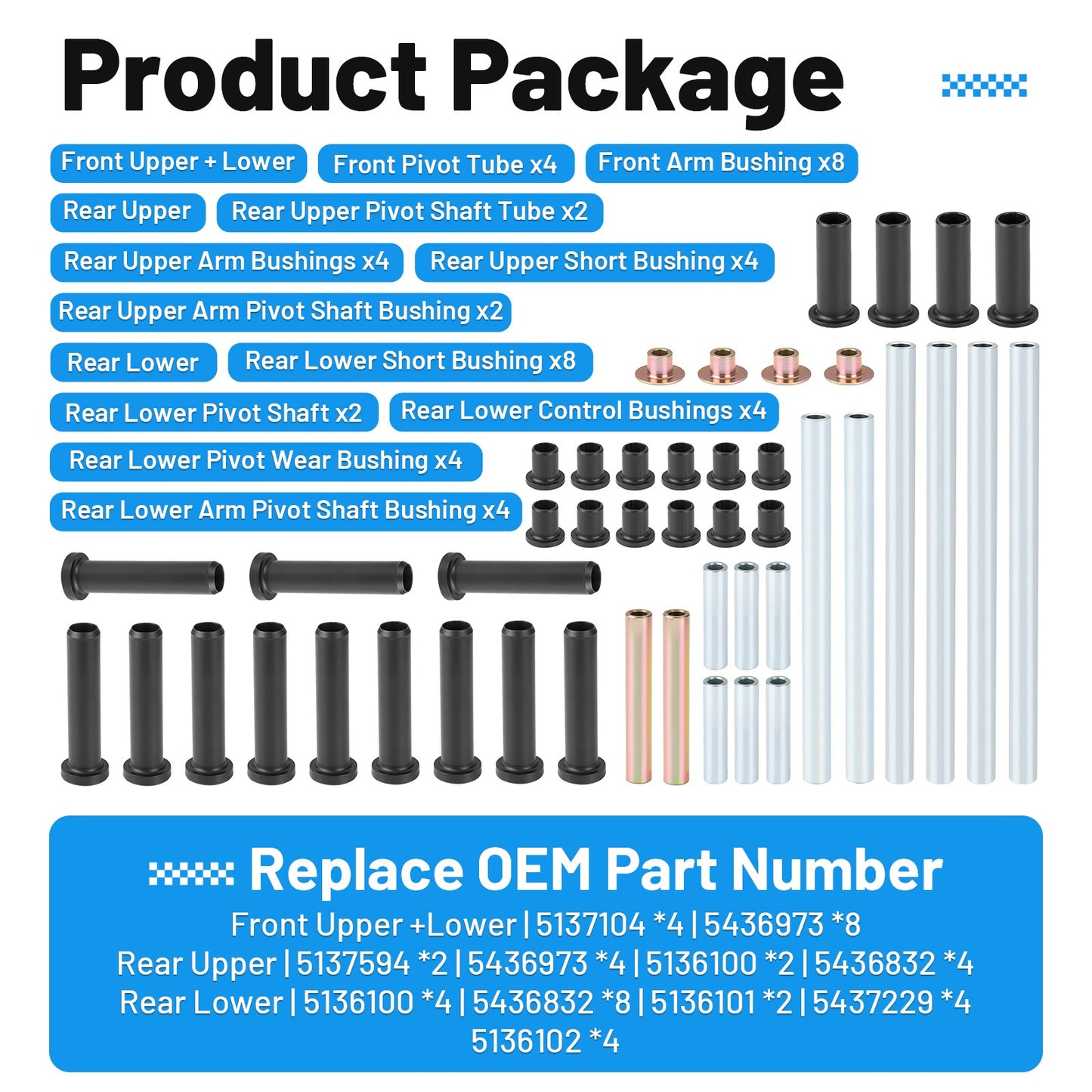 Heavy Duty A-Arm Bushing Kit for Polaris RZR 800 S 4 (2008–2014)