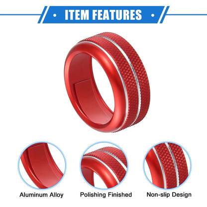 3 x AC Climate Control Knob Rings for Chevrolet Corvette C6 (2005-2013) Red