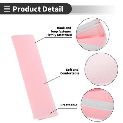 Set of 2 Light Pink Chenille Seat Belt Cover Pads