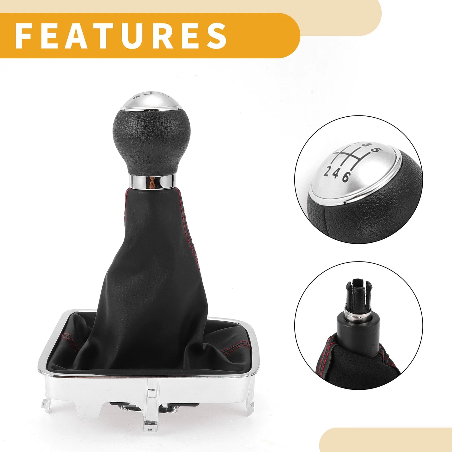 6 Speed Gear Shifter Knob with Cover No. 5N0711113 for VW Tiguan (2007–2015)