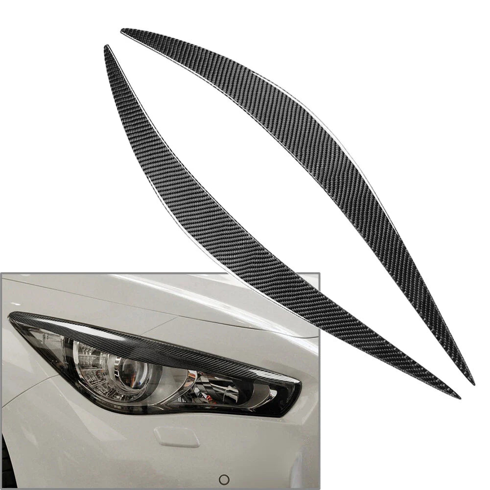 Carbon Fiber Headlight Eyelids Covers for Infiniti Q50 Q60 (2014-2022)
