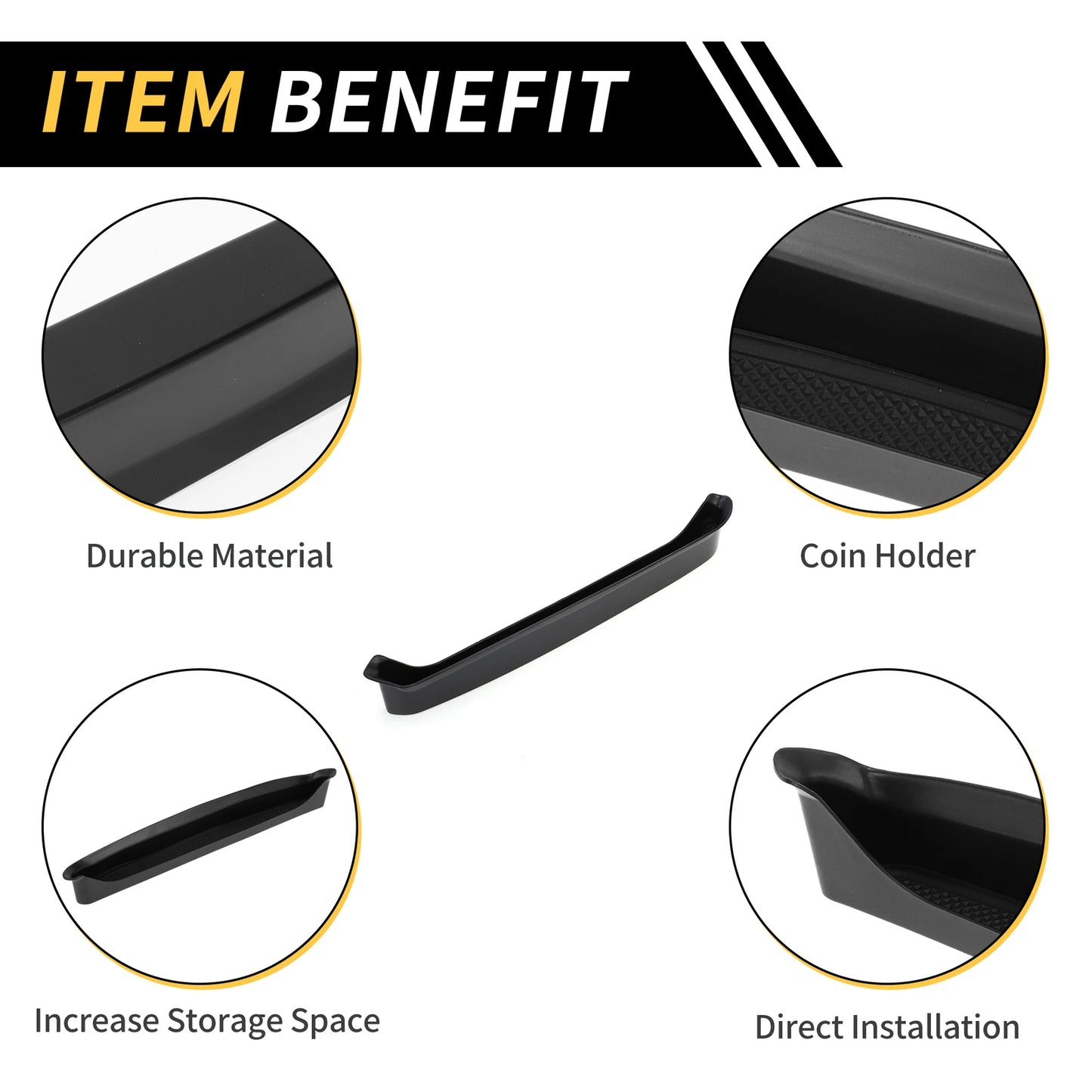 Storage Tray Organizer for Jeep Wrangler JL JLU (2018–2023) Black