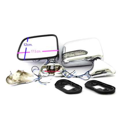 Chrome LED Door Mirrors for Toyota Hilux RN80 RN85 RN90 RN110 RN101 (1980–2001)