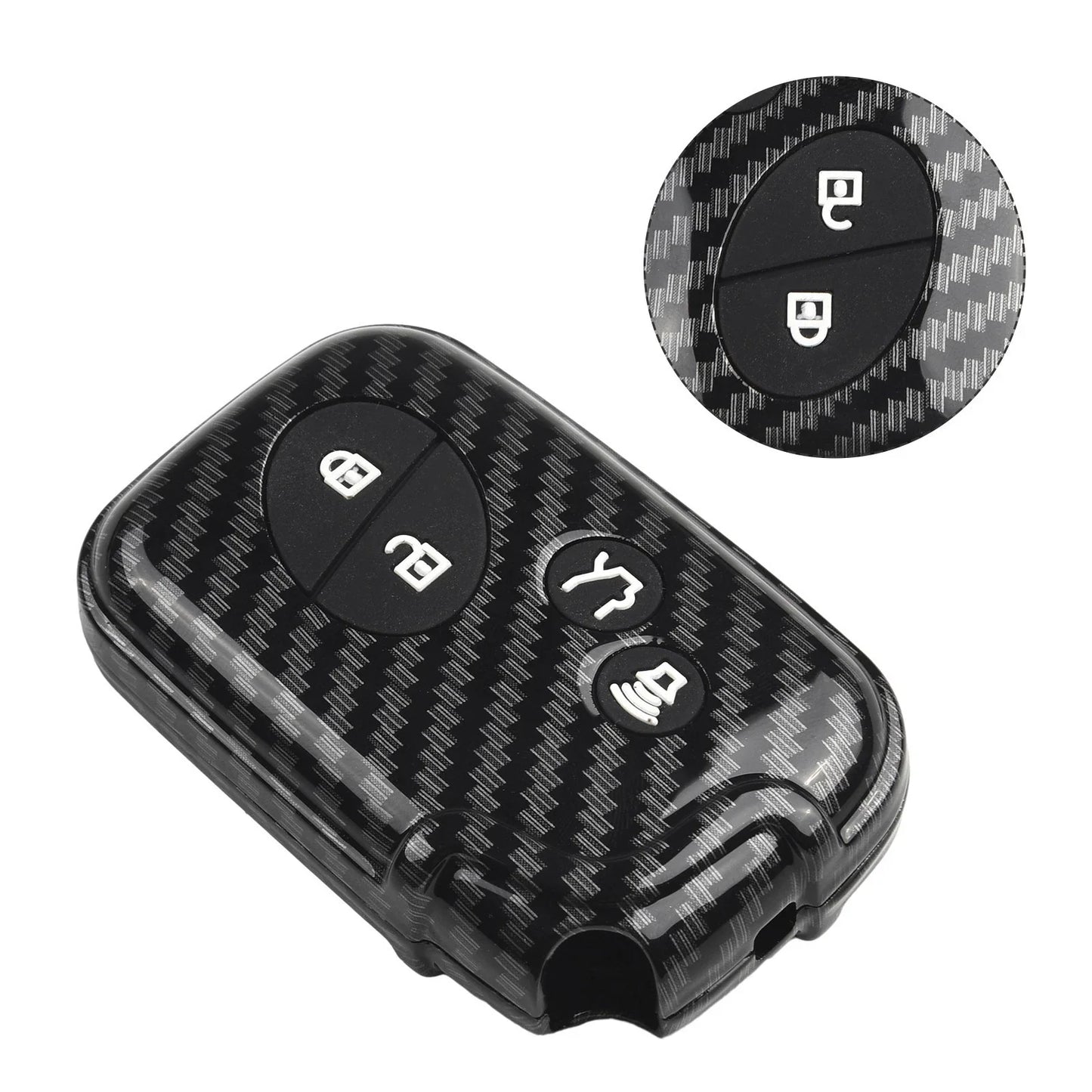 Key Cover 1 x ABS & Rubber Carbon Fiber Look for Car