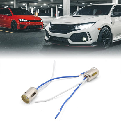 8X BA15s Turn Signal Light Bulb Wiring Harness Socket for Car (DC 12V-36V)