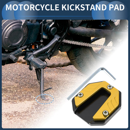 Kickstand Pad for Motorcycle (Set of 1) - Aluminum Alloy Gold Tone