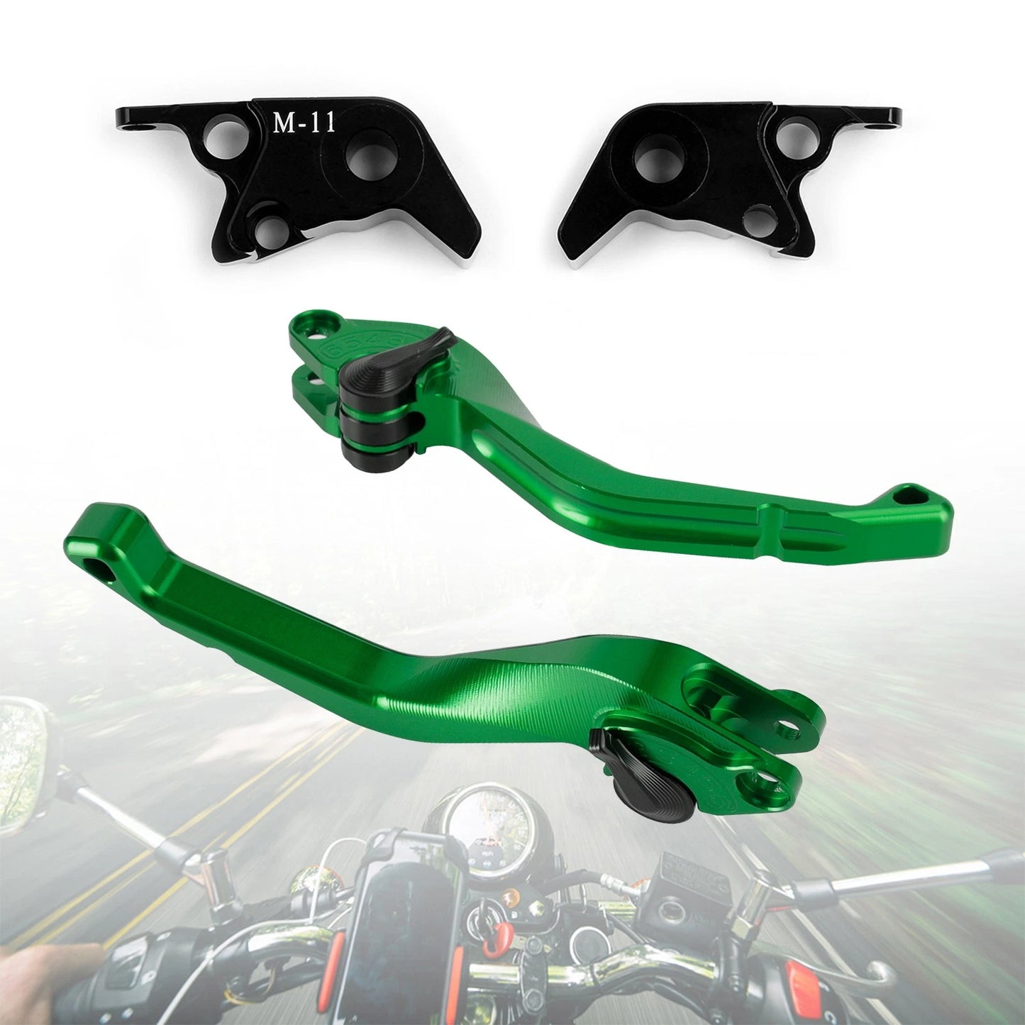 Long Clutch Brake Levers for Kawasaki ZX-6, ZZR600, ZR750, ZX9R (1995–2009) - Blue