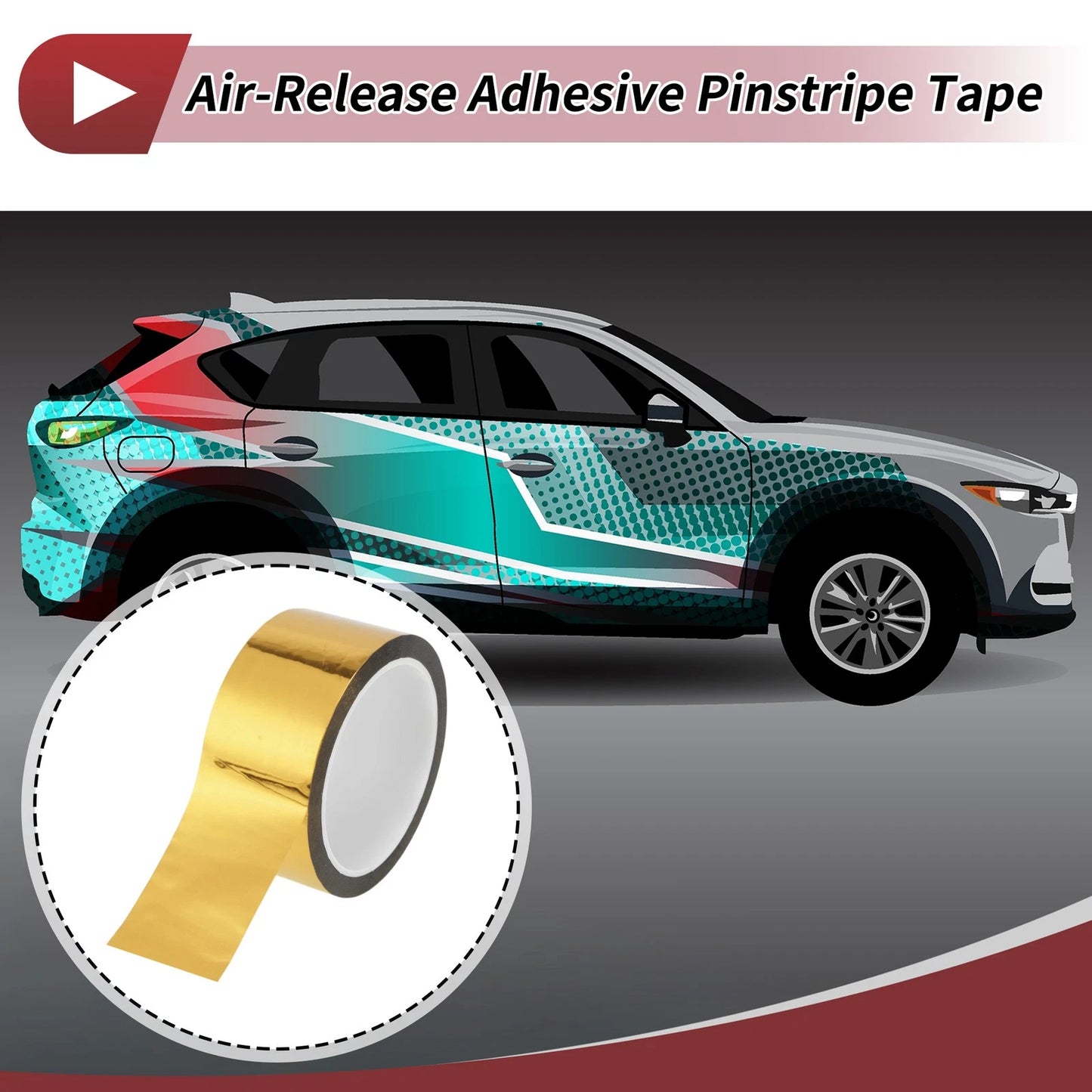 Pinstripe Tape 45mmx50m for Car Motorcycle Boat Gold Tone (1 Pcs)