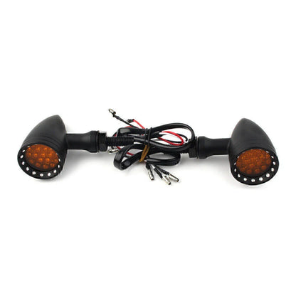 Black 10mm LED Turn Signal Lights Pair for Harley Honda