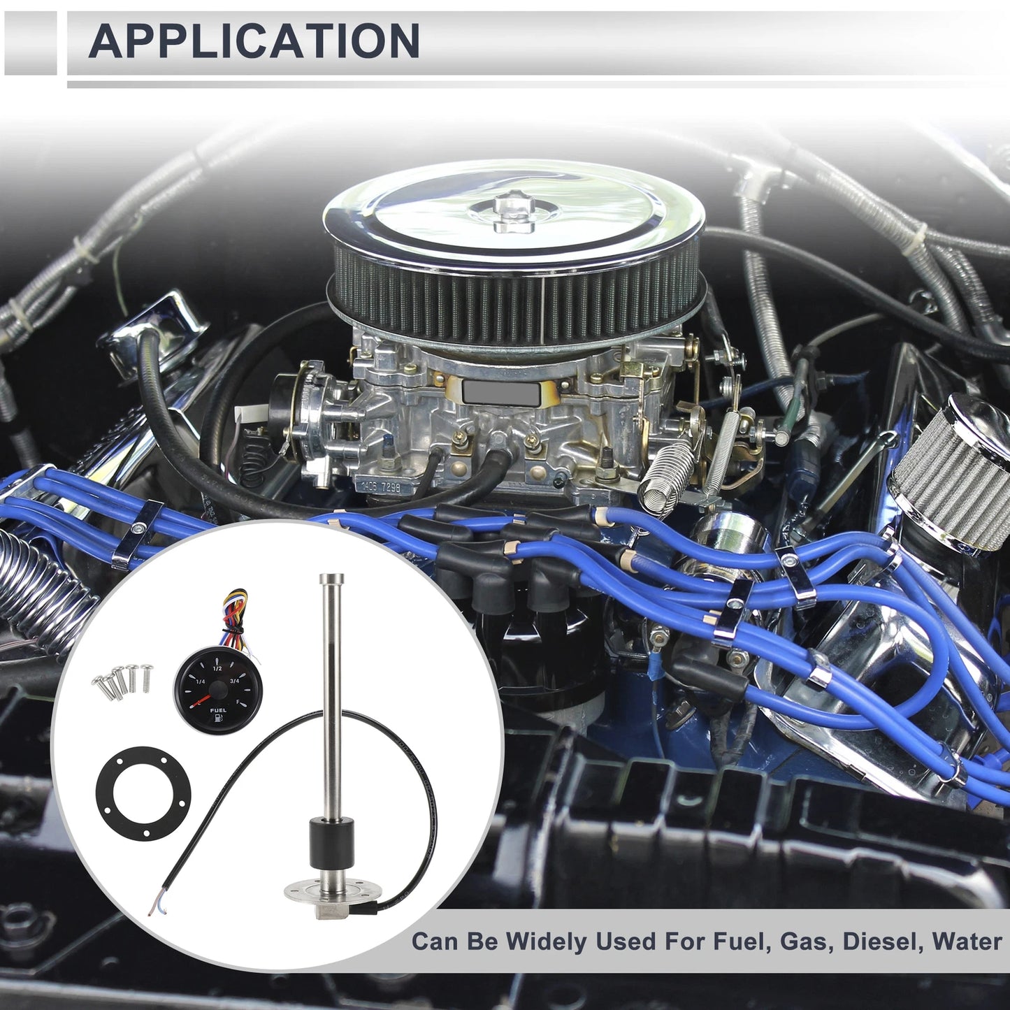 Fuel Sending Unit and Gauge Kit 240-33 Ohm for Boat Truck Vehicle