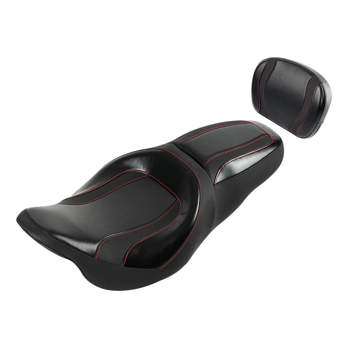 Driver Passenger Seat & Backrest Pad for Harley Road Street Glide (2009-2023)