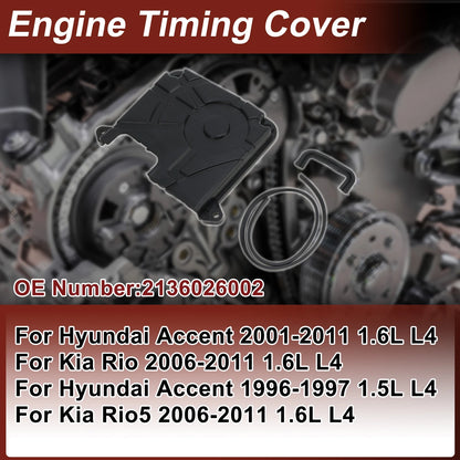 Engine Timing Cover for Hyundai Accent 1.6L L4 (2001–2011) No. 2136026002