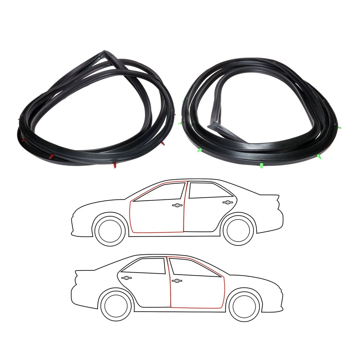 Front Door Weatherstrip for Mazda Familia 4-Door (1980–1985)