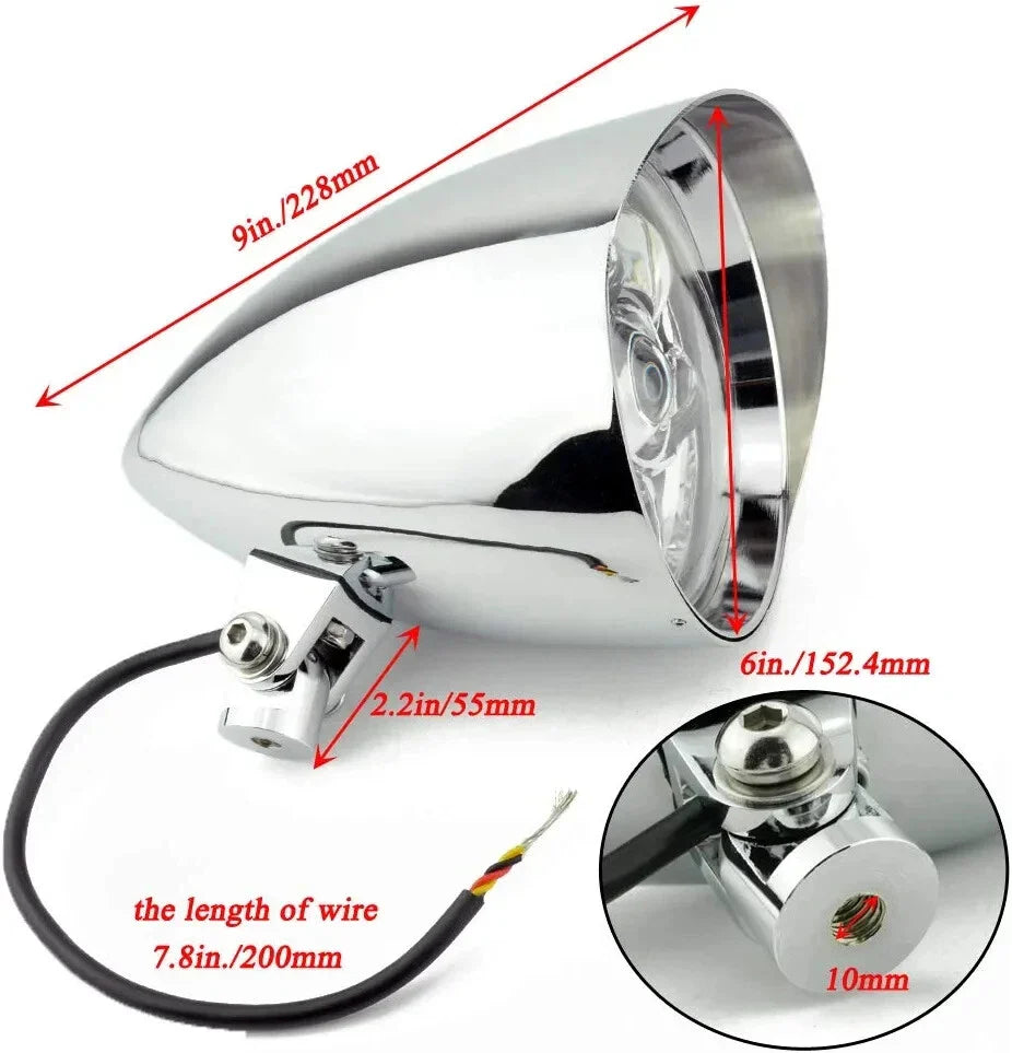 5.75" Chrome LED Daymaker Bullet Headlight for Harley Low Rider, Fat Bob (2014-2023)