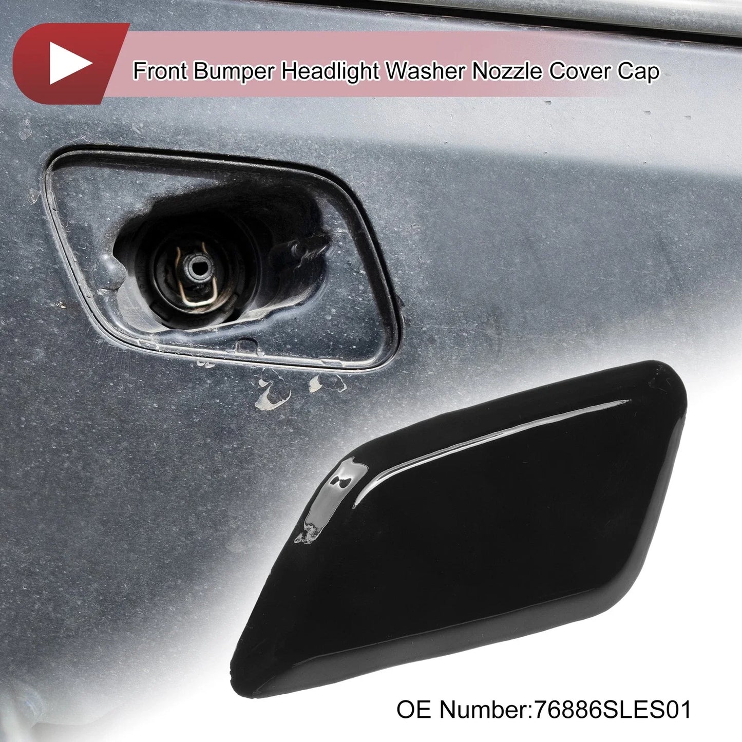 Front Left Washer Nozzle Cover for Honda Odyssey (2009-2014) Black 1 x Cap
