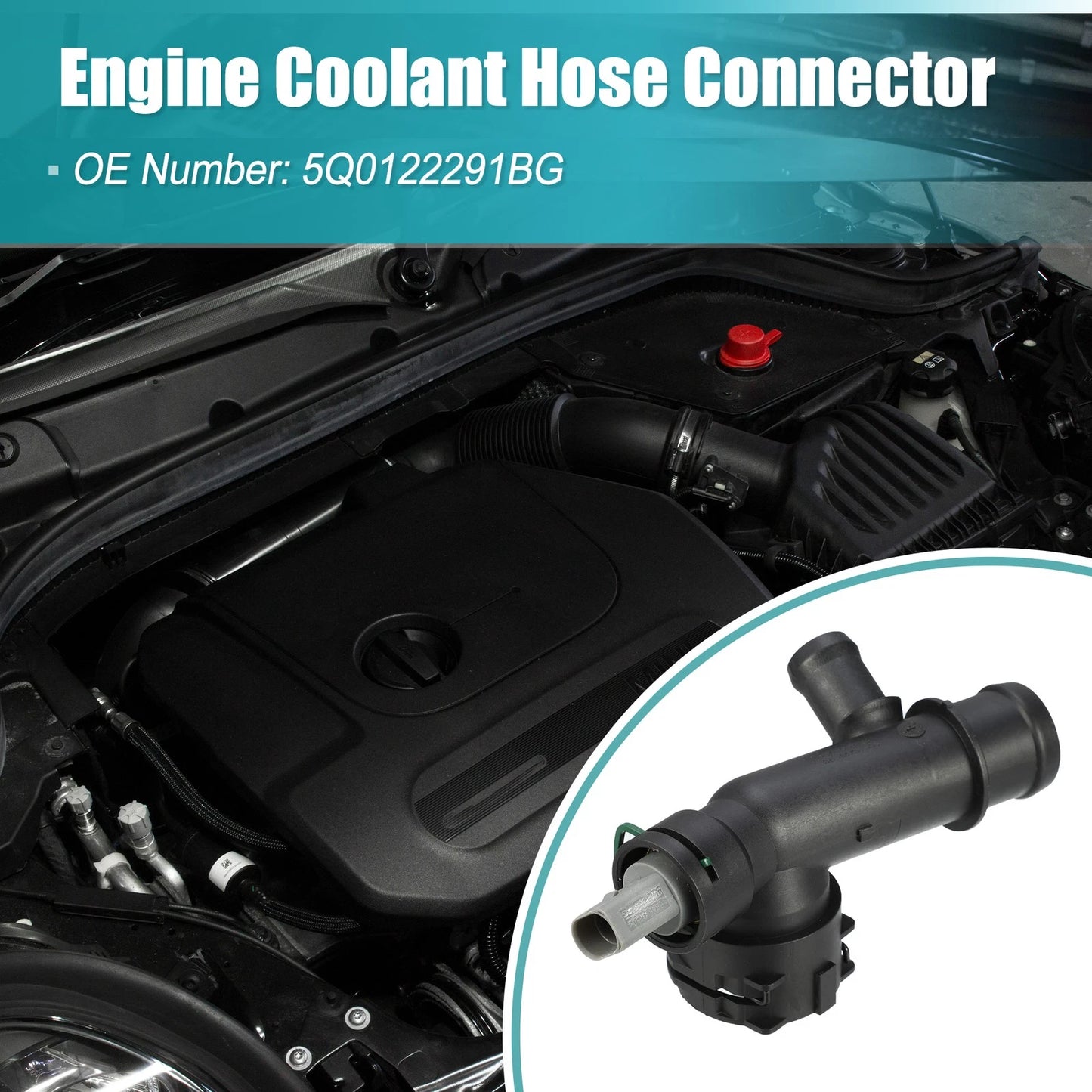 Engine Coolant Hose Connector No. 5Q0122291BG for Audi A3 (2018–2020)