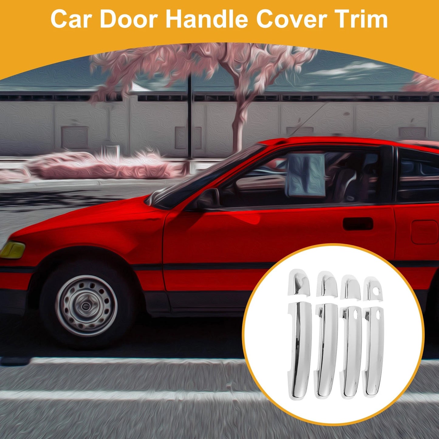 Door Handle Cover Trim for Suzuki Swift (2005–2017) Silver Tone