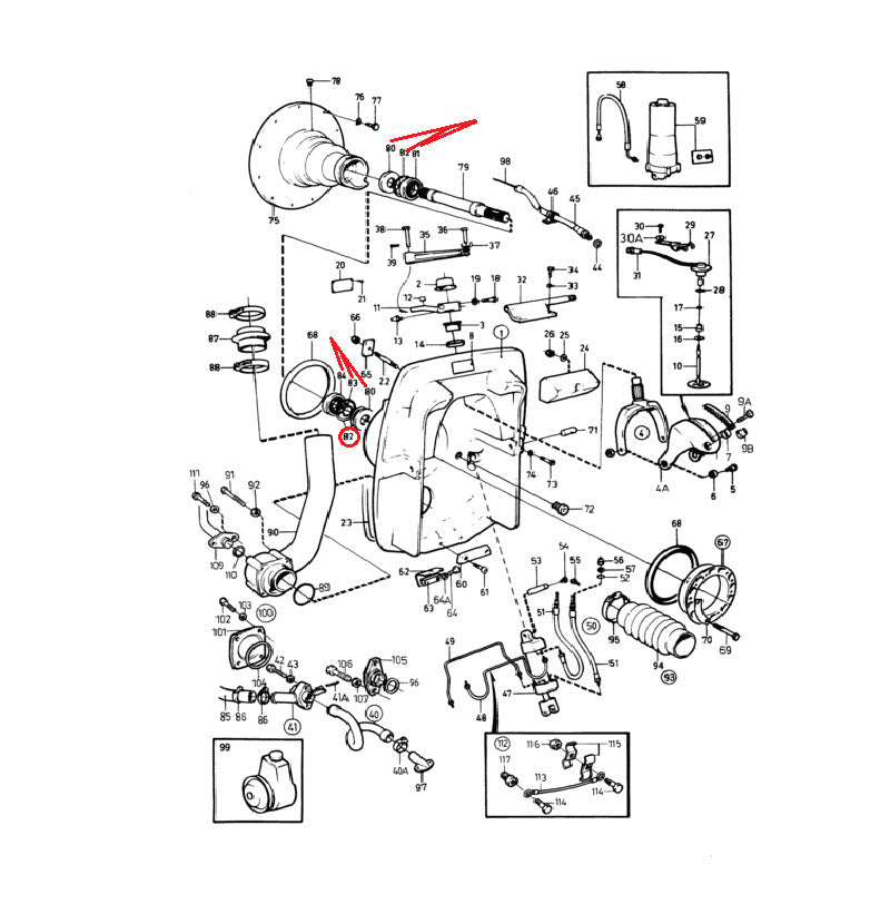 Flywheel Primary Shaft Repair Kit for Volvo Penta V8 (D30-D41)