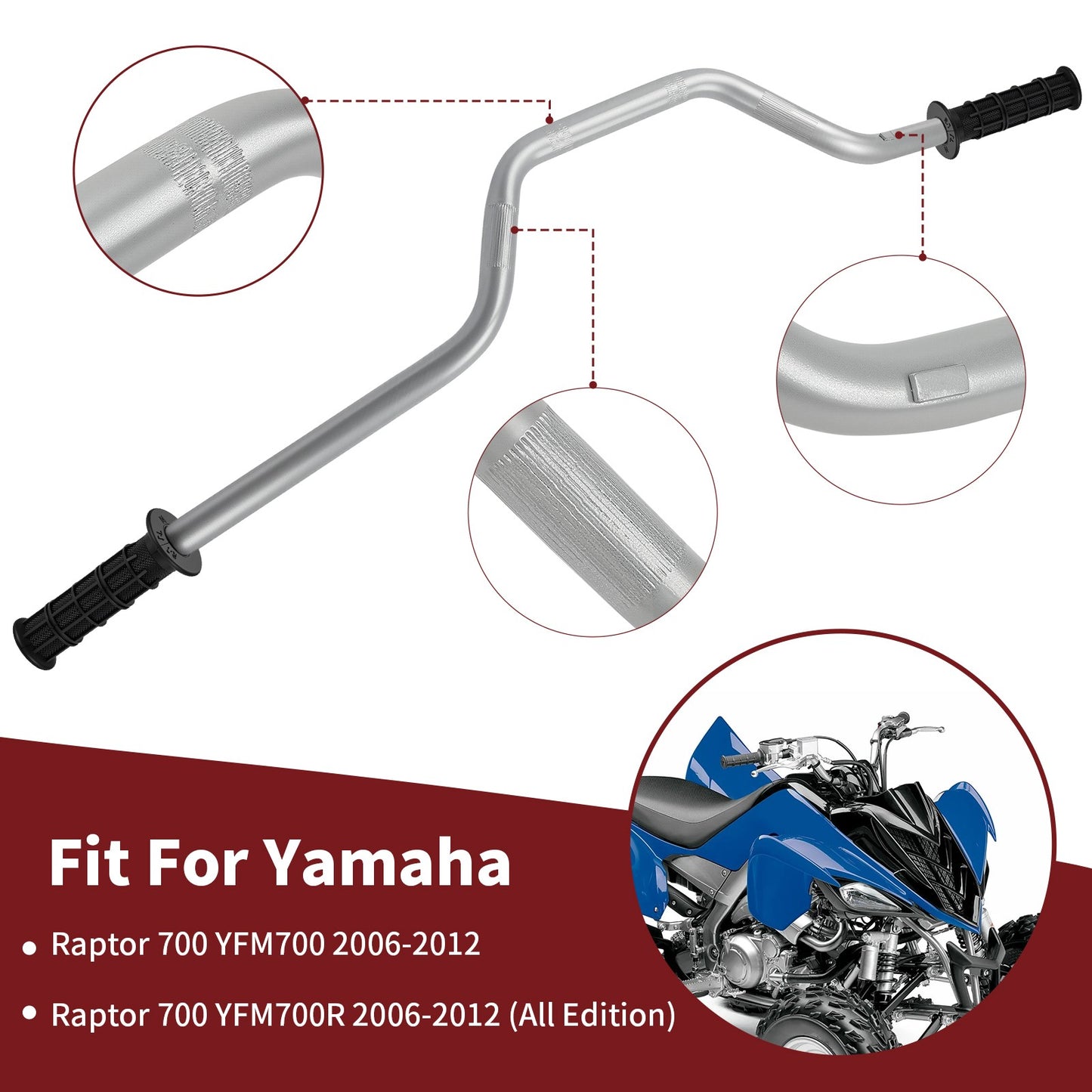 Handlebar & Grips for Yamaha Raptor 700R (2006–2012)