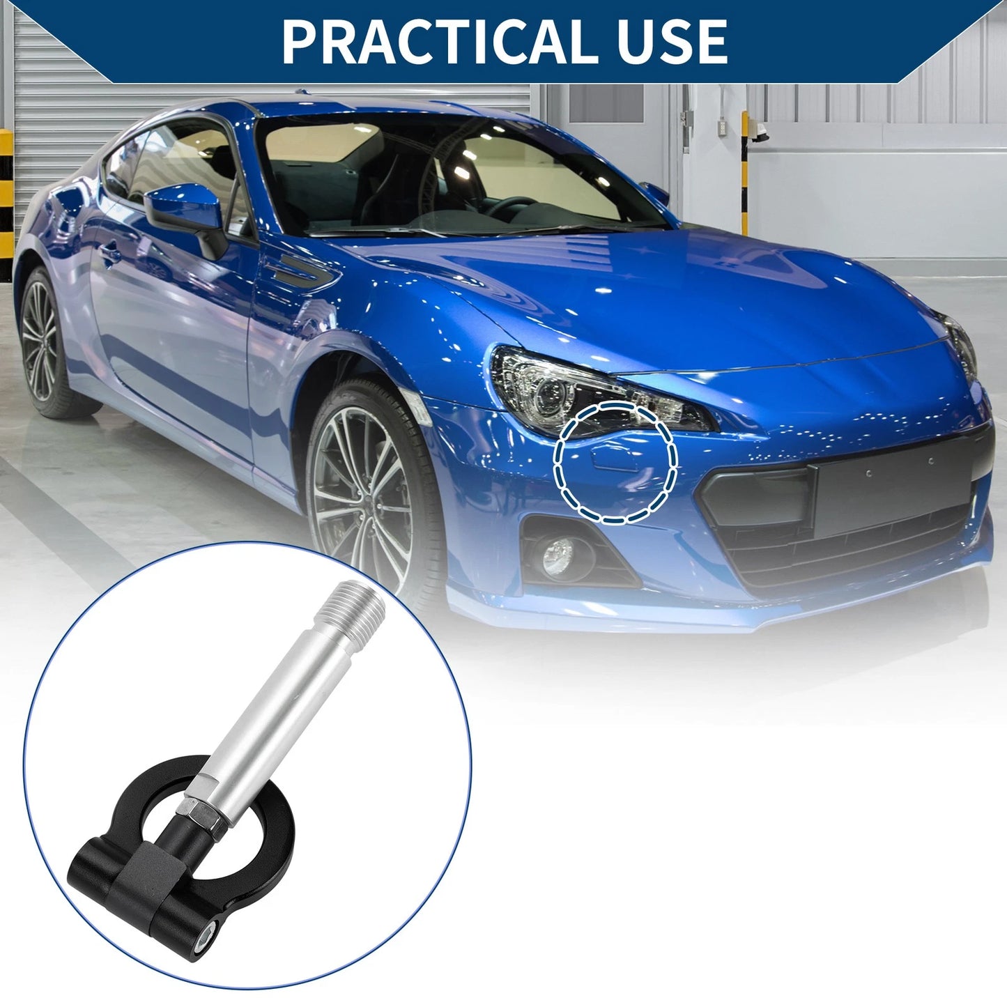 Tow Hook for Toyota Yaris (2023) - Metal Ring, Black
