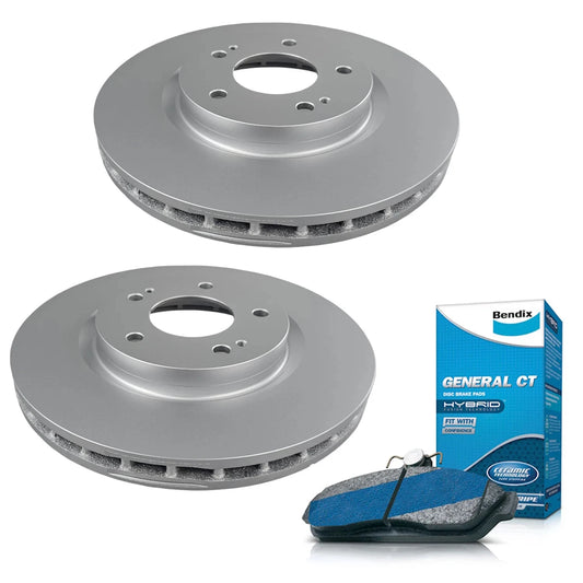 Set of 4 Bendix Front Brake Pads and Rotors for Mitsubishi 380 (2005–2008)