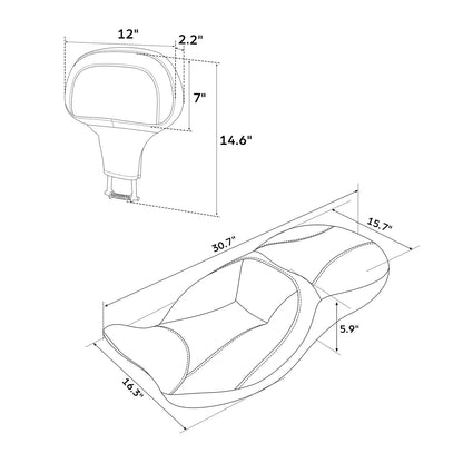 Driver Passenger Seat & Rider Backrest for Harley Road Glide (2009-2023)