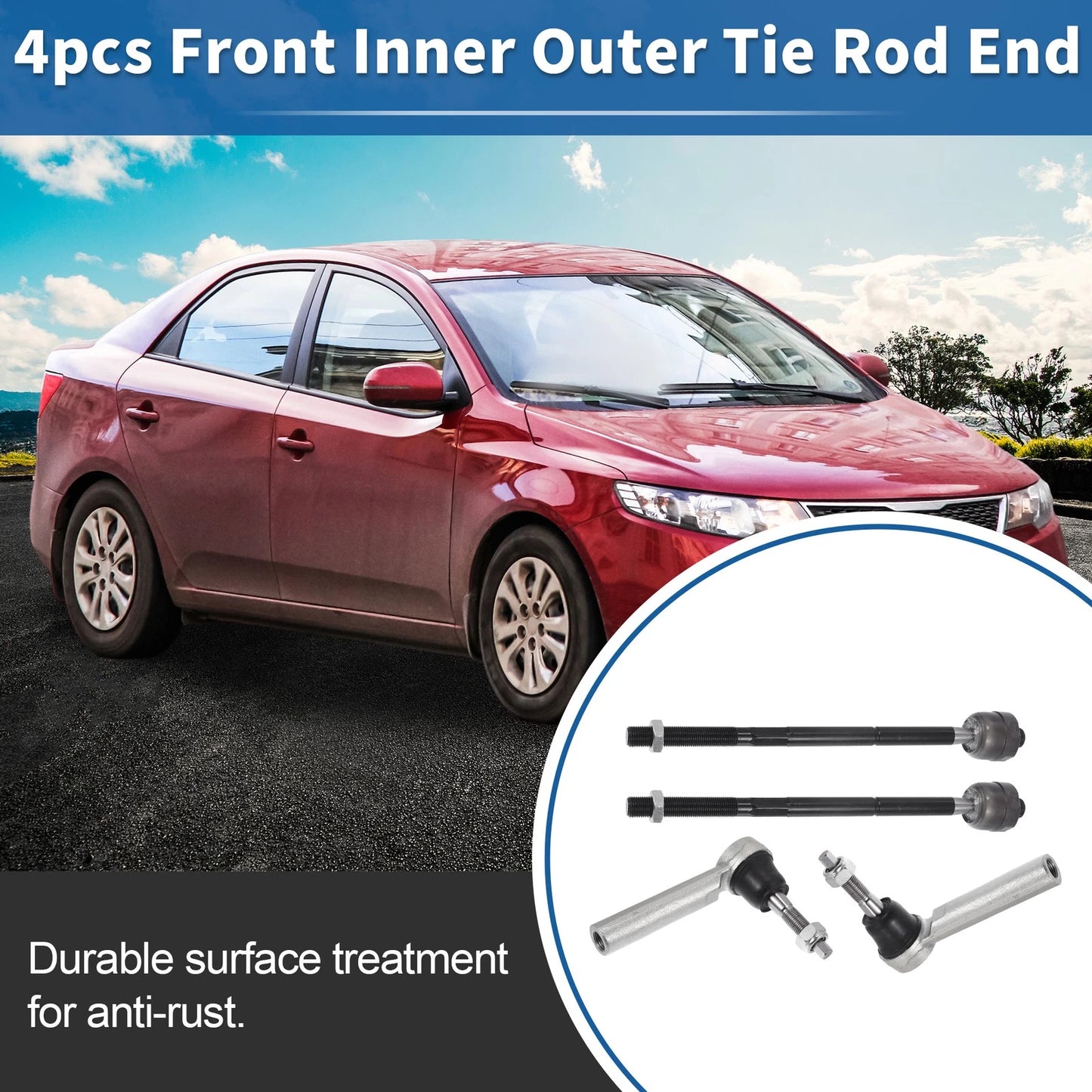 4pcs Tie Rod End Links for Cadillac Escalade (2002–2020)