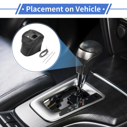 Gear Shift Knob Cover for Nissan Rogue (2021–2024) Black Carbon Fiber