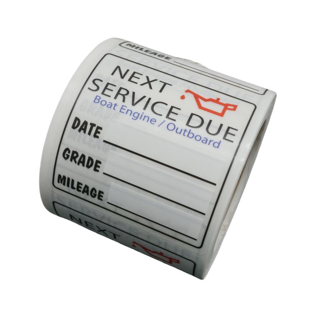 Set of 200 Oil Change Reminder Stickers for Car/Boat