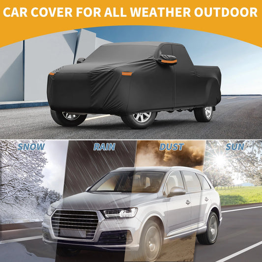 Waterproof Car Cover for Ford Ranger (190T-PU, Black, with Zipper)