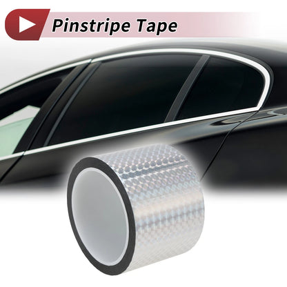 Pinstripe Tape 70mm x 50m for Car Motorcycle Boat Laser Silver Tone (1 Pc)