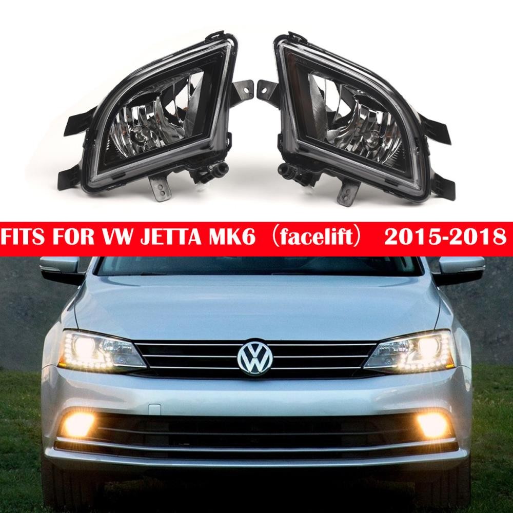 2X Front Bumper Clear Lens Fog Lights for VW Jetta (2015–2018)