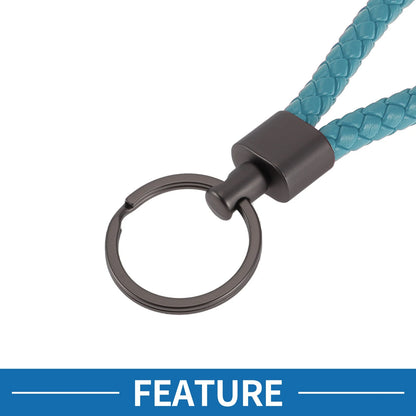Car Keychain with Ring for Home and Car Keys (Leather)
