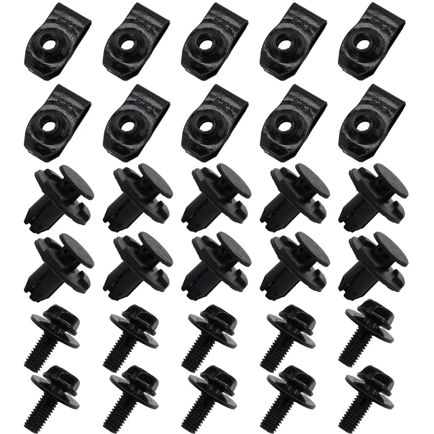 Undertray-Cover Clips / Metal Bolt Fixed Nut Clamp Kit for Nissan Qashqai