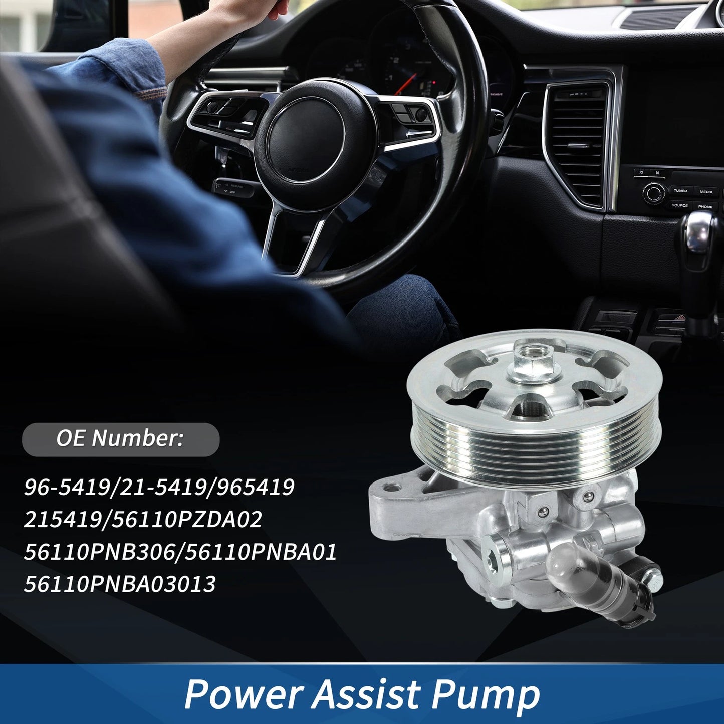 Power Steering Pump with Pulley for Honda Accord (2006–2007) No.56110PZDA02
