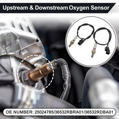 Set of 2 Downstream Oxygen Sensors for Honda Accord V6 3.5L (No. 25024785)