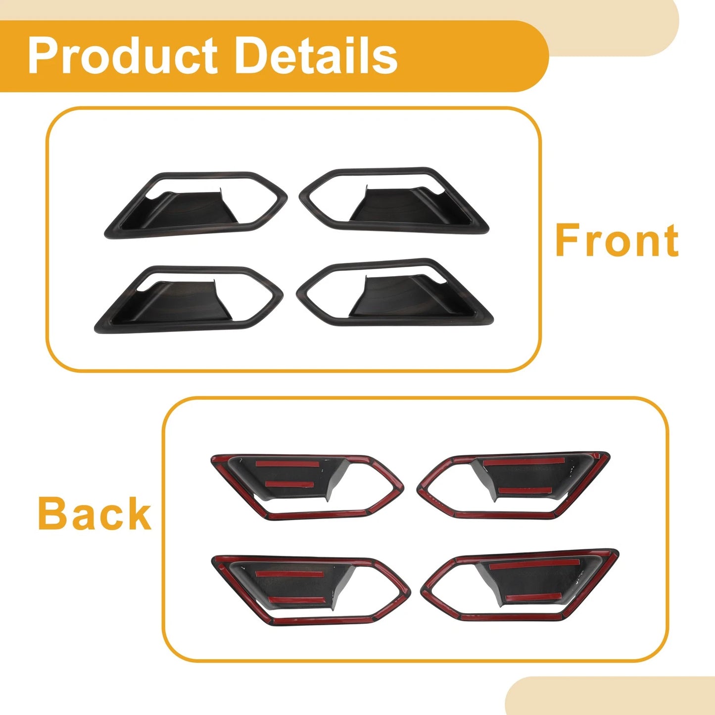 Interior Door Handle Bowl Cover Trim for VW ID4X (2021–2022) Mahogany Brown