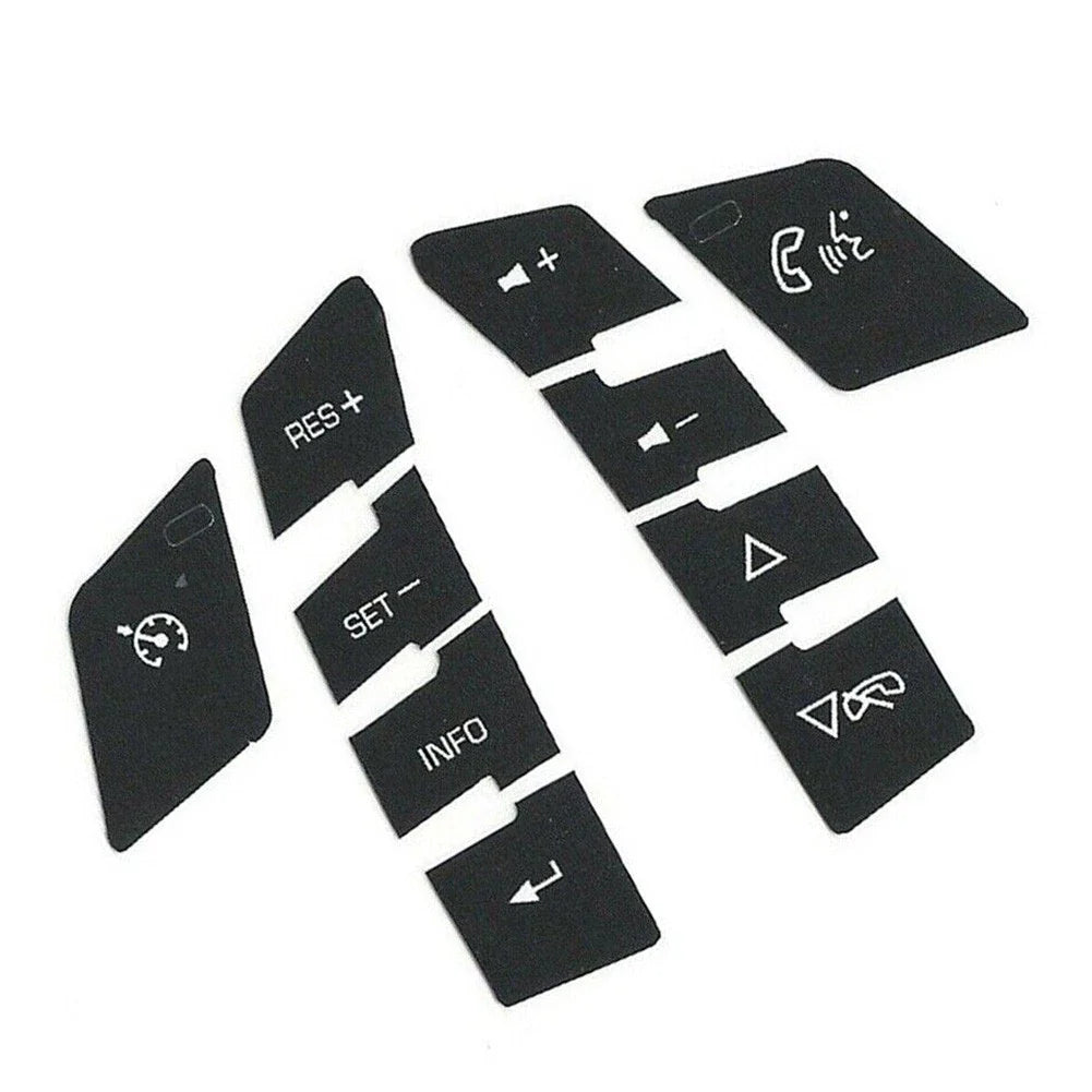Button Repair Decals Car Sticker 1 Set ABS Black