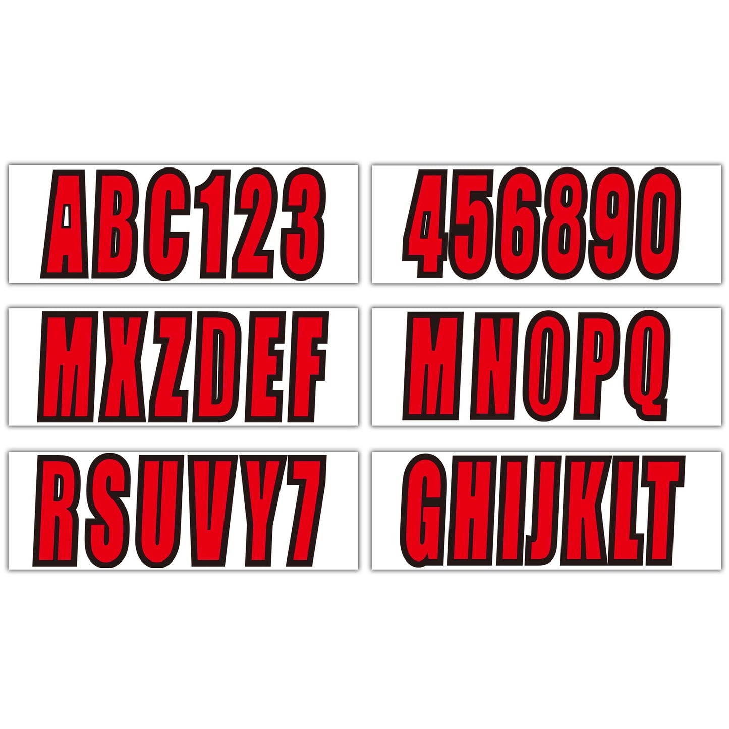 Set of 4 Custom 3" Boat Registration Numbers & Letters Stickers