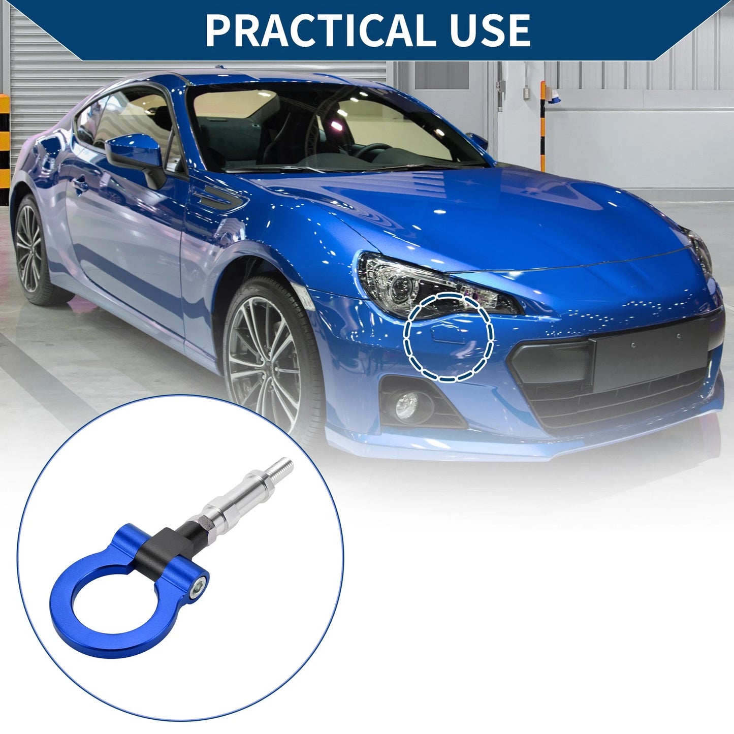 Tow Hook for Honda S2000 (2000–2009) - Metal Ring, Blue
