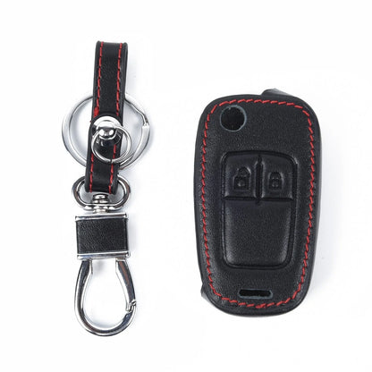 With Buckle Key Case 2-Button Remote Leather Alloy for Corsa D Zafira(2006–14)
